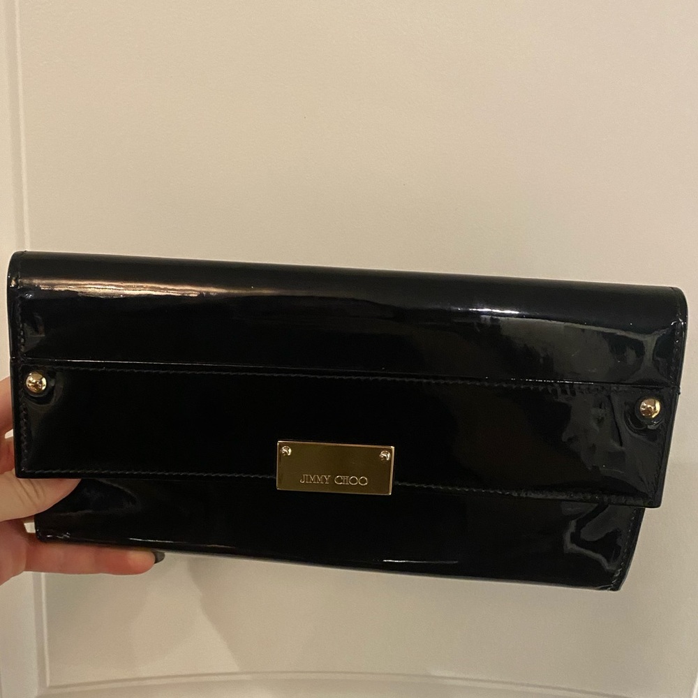 Jimmy choo Reese patent leather clutch